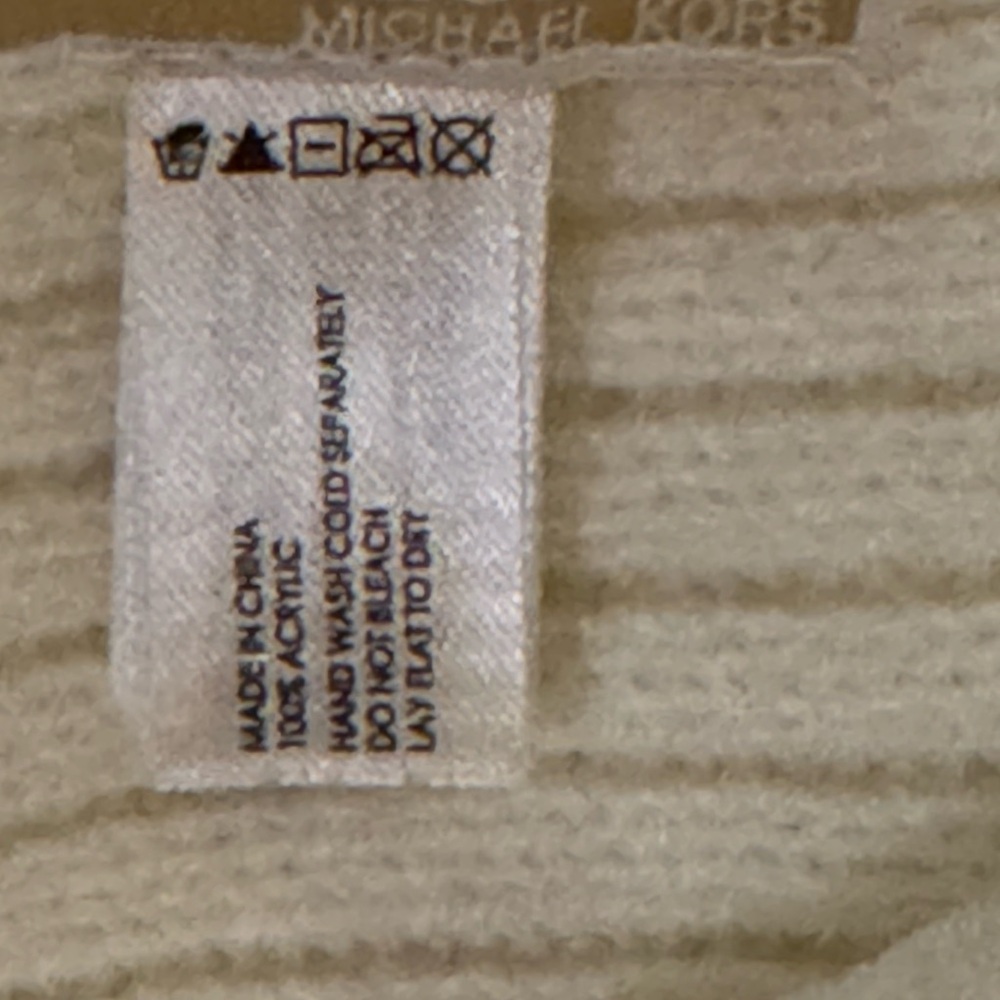 Michael Kors Cream Ribbed Scarf - Picture 3 of 3